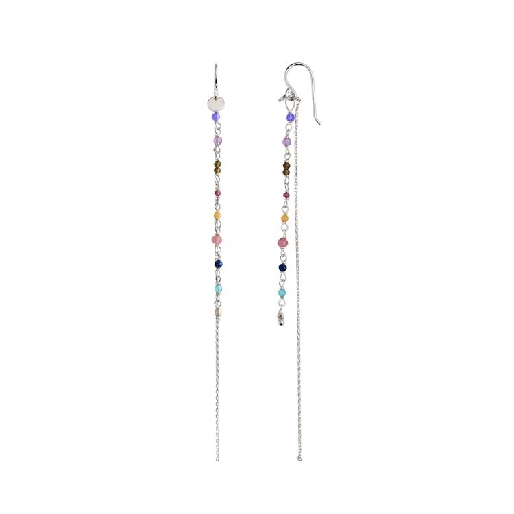 STINE A Jewelry Petit Gemstones Earring With Long Chain - Berry Mix — Örhängen